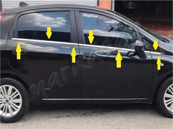 Markadan Fiat Grande Punto Krom Cam Çıtası 2006-2017 6 Parça Paslanmaz Çelik - Image 1