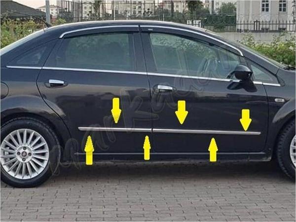 Markadan Fiat Linea Krom Yan Kapı Çıtası 2006-2018 4 Parça Paslanmaz Çelik - Image 1