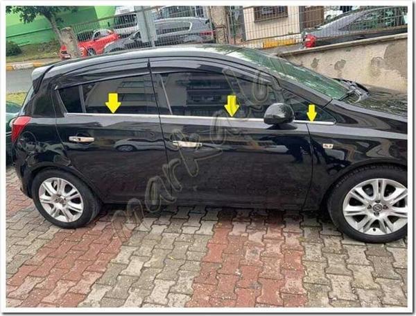 Markadan Opel Corsa D Krom Cam Çıtası 2006-2015 6 Parça Paslanmaz Çelik - Image 1