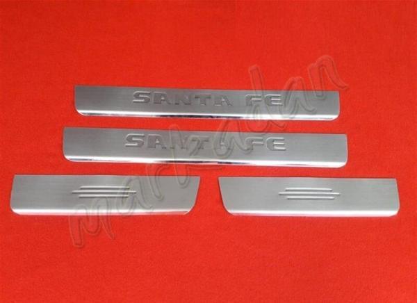 Markadan Hyundai Santa Fe Krom Kapı Eşiği 2007-2012 4 Parça Paslanmaz Çelik - Image 1
