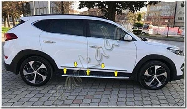 Markadan Hyundai Tucson Krom İnce Yan Kapı Çıtası 2015-2020 4 Parça Paslanmaz Çelik - Image 1