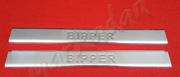 Markadan Peugeot Bipper Krom Kapı Eşiği 2008 Sonrası 2 Parça Paslanmaz Çelik - Image 1