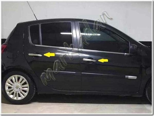 Markadan Renault Clio 3 HB Krom Kapı Kolu 2006-2011 4 Kapı Paslanmaz Çelik - Image 1
