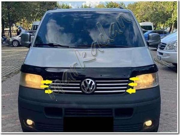 Markadan VW T5 Transporter Krom Ön Panjur 2003-2010 8 Parça Paslanmaz Çelik - Image 1