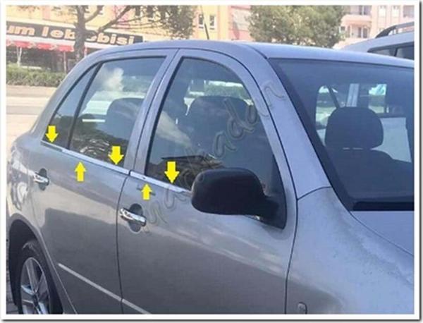 Markadan Skoda Fabia HB Krom Cam Çıtası 2000-2007 4 Parça Paslanmaz Çelik - Image 1