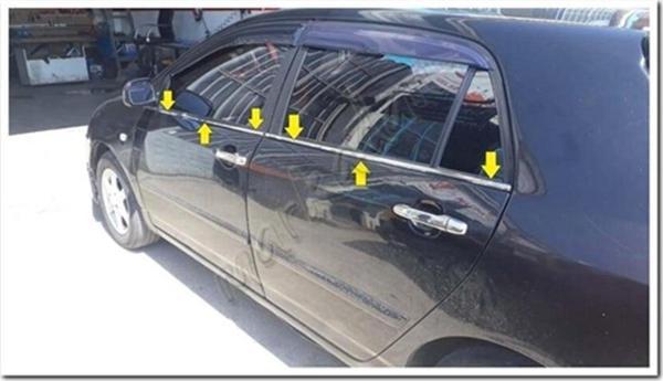 Markadan Toyota Corolla HB Krom Cam Çıtası 2002-2006 4 Parça Paslanmaz Çelik - Image 1