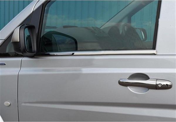 Mercedes Vito Krom Cam Çıtası 2003-2014 2 Parça Paslanmaz Çelik - Image 1
