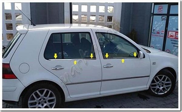 Markadan VW Golf 4 Krom Cam Çıtası 1998-2004 4 Parça Paslanmaz Çelik - Image 1