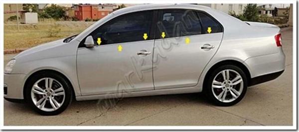 Markadan VW Jetta Krom Cam Çıtası 2006-2011 4 Parça Paslanmaz Çelik - Image 1