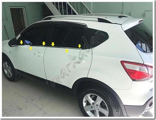Nissan Qashqai Krom Cam Çıtası 2007-2014 4 Parça Paslanmaz Çelik - Image 1