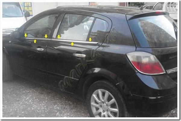 Opel Astra H HB Krom Cam Çıtası 2004-2013 4 Parça Paslanmaz Çelik - Image 1