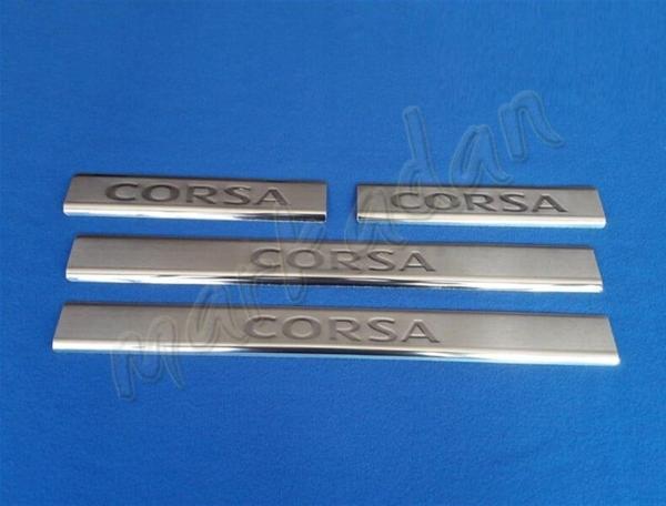 Opel Corsa C Krom Kapı Eşiği 2000-2006 4 Parça Paslanmaz Çelik - Image 1