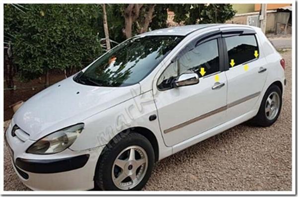 Peugeot 307 Krom Cam Çıtası 2001-2008 4 Parça Paslanmaz Çelik - Image 1