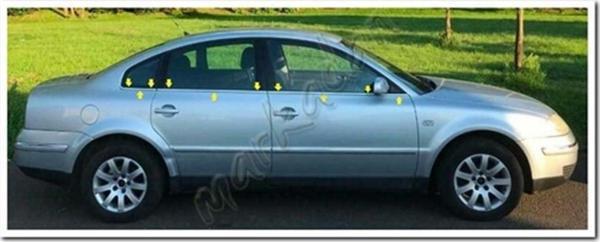 VW Passat 3B Krom Cam Çıtası 1996-2005 6 Parça Paslanmaz Çelik - Image 1