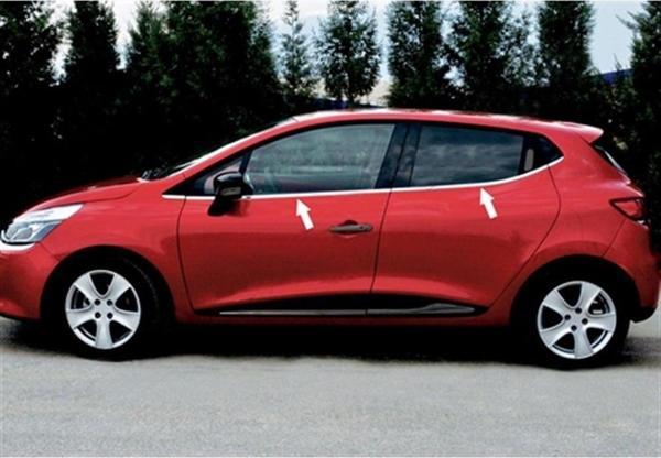 Renault Clio 4 HB Krom Cam Çıtası 2012-2020 8 Parça Paslanmaz Çelik - Image 1