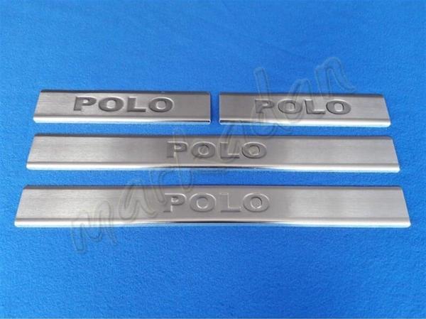 VW Polo Krom Kapı Eşiği 2009-2017 4 Parça Paslanmaz Çelik - Image 1