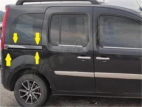 Renault Kangoo Krom Sürgülü Kapı Çıtası 2008-2020 2 Parça Paslanmaz Çelik - Image 1