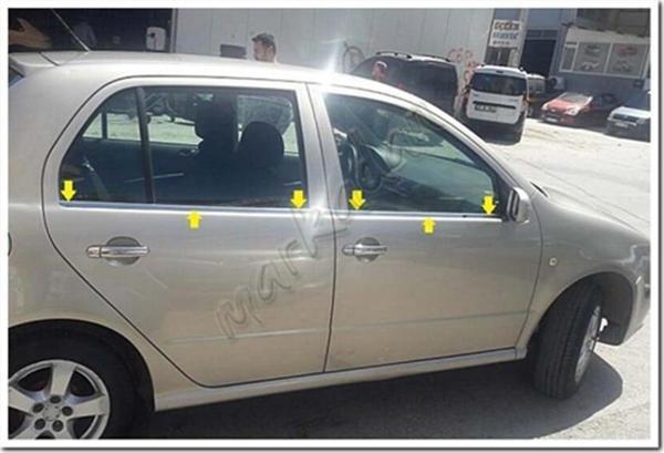 Skoda Fabia Sedan Krom Cam Çıtası 2000-2007 4 Parça Paslanmaz Çelik - Image 1