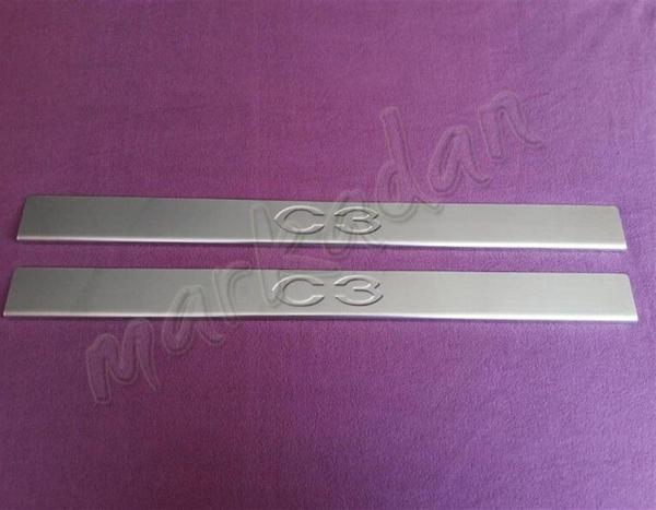 WOC Chrome Citroen C3 Coupe Krom Kapı Eşiği 2002-2009 2 Parça Paslanmaz Çelik - Image 1