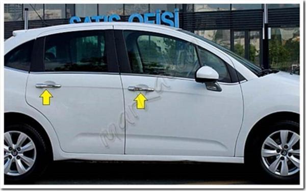 WOC Chrome Citroen C3 Krom Kapı Kolu 2009-2016 4 Kapı Paslanmaz Çelik - Image 1