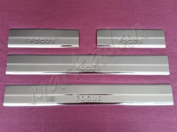 WOC Chrome Ford Focus Krom Kapı Eşiği 2011-2018 4 Parça Paslanmaz Çelik - Image 1