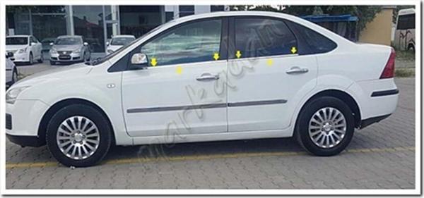 WOC Chrome Ford Focus Sedan Krom Cam Çıtası 1998-2005 4 Parça Paslanmaz Çelik - Image 1