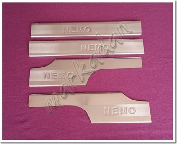 WOC Chrome Citroen Nemo Krom İç Kapı Eşiği 2008 Sonrası 4 Parça Paslanmaz Çelik - Image 1