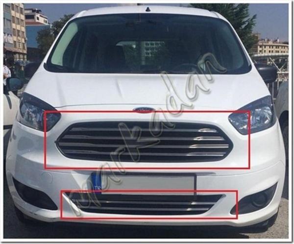 WOC Chrome Ford Tourneo Courier Krom Ön Panjur 2014-2017 Set 6 Parça Paslanmaz Çelik - Image 1
