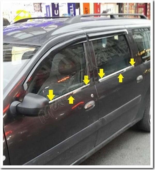 WOC Chrome Dacia Logan Mcv Krom Cam Çıtası 2013-2020 4 Parça Paslanmaz Çelik - Image 1