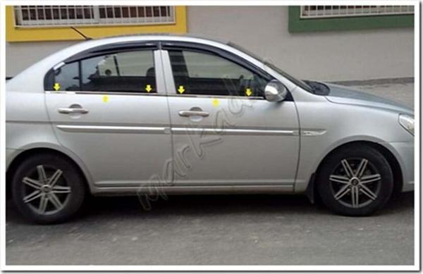 WOC Chrome Hyundai Accent Era Krom Cam Çıtası 4 Parça Paslanmaz Çelik - Image 1