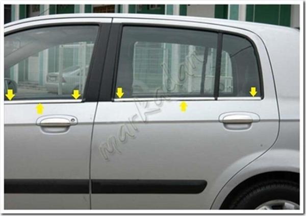 WOC Chrome Hyundai Getz Krom Cam Çıtası 2002-2011 6 Parça Paslanmaz Çelik - Image 1