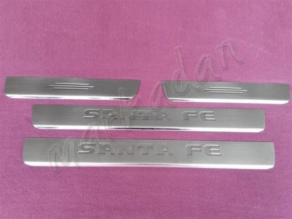 WOC Chrome Hyundai Santa Fe Krom Kapı Eşiği 2007-2012 4 Parça Paslanmaz Çelik - Image 1