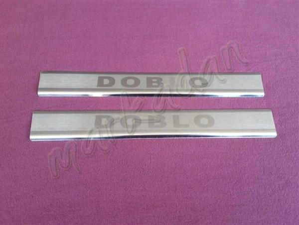 WOC Chrome Fiat Doblo Krom Kapı Eşiği 2010-2023 2 Parça Paslanmaz Çelik - Image 1