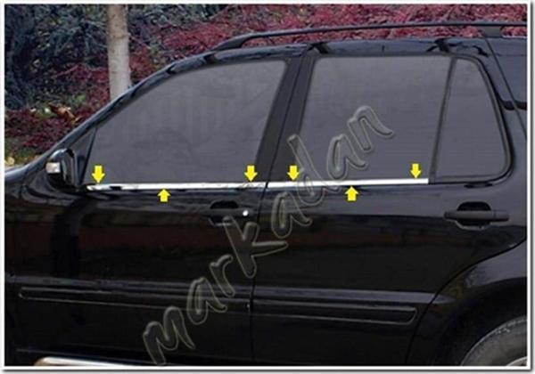 WOC Chrome Mercedes ML Klasse W163 Krom Cam Çıtası 1998-2005 6 Parça Paslanmaz Çelik - Image 1
