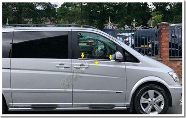 WOC Chrome Mercedes Viano Krom Cam Çıtası 2004-2014 2 Parça Paslanmaz Çelik - Image 1