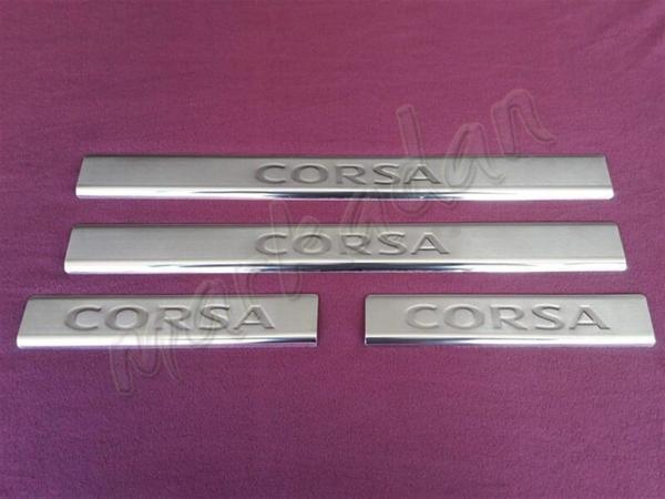 WOC Chrome Opel Corsa C Krom Kapı Eşiği 2000-2006 4 Parça Paslanmaz Çelik - Image 1
