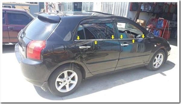 WOC Chrome Toyota Corolla HB Krom Cam Çıtası 2002-2006 4 Parça Paslanmaz Çelik - Image 1
