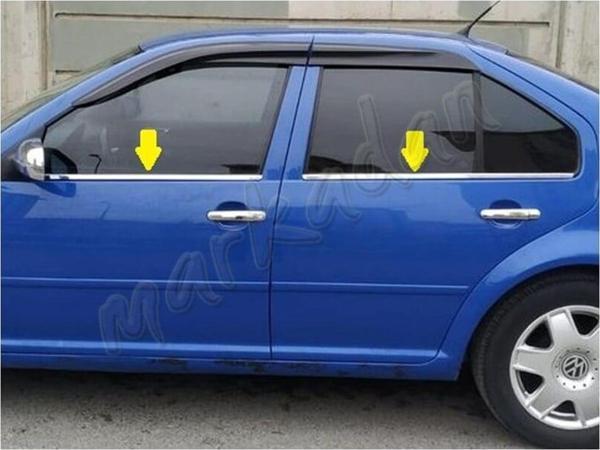 WOC Chrome VW Bora Krom Cam Çıtası 1998-2004 4 Parça Paslanmaz Çelik - Image 1