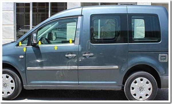 WOC Chrome VW Caddy Krom Cam Çıtası 2004-2014 4 Parça Paslanmaz Çelik - Image 1