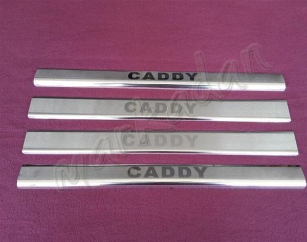 WOC Chrome VW Caddy Krom Kapı Eşiği 2004-2014 4 Parça Paslanmaz Çelik - Image 1