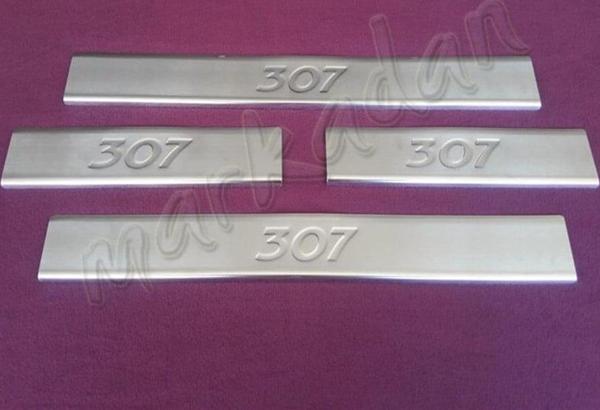 WOC Chrome Peugeot 307 Krom Kapı Eşiği 2001-2008 4 Parça Paslanmaz Çelik - Image 1