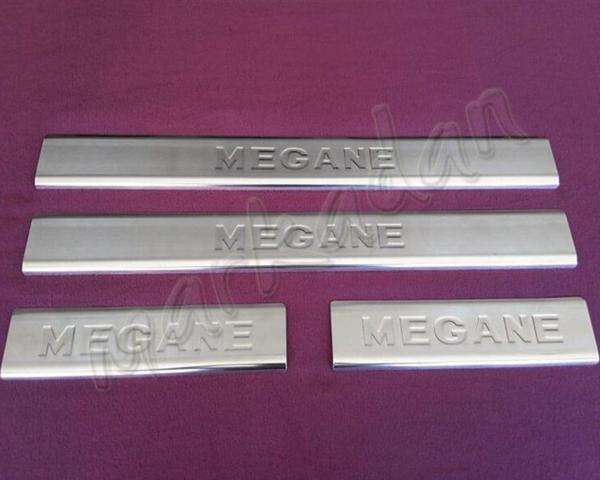 WOC Chrome Renault Megane 2 Krom Kapı Eşiği 2004-2010 4 Parça Paslanmaz Çelik - Image 1