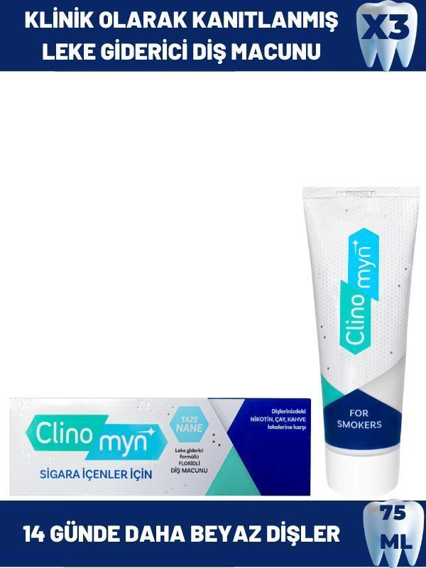 Clinomyn Sigara İçenler İçin Diş Beyazlatan Diş Macunu 75 ml 3'lü Set - Image 1