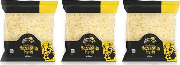 Gündoğdu Mozzarella Peyniri Küp/Şerit 2000gr 3'lü Toplam 6 KG Ekonomik Paket - Image 1