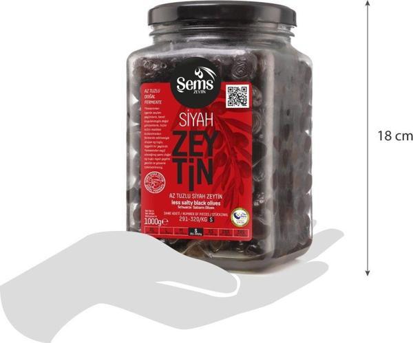 Şems Siyah Zeytin 291-320 Kalibre 1000 gr - Image 1