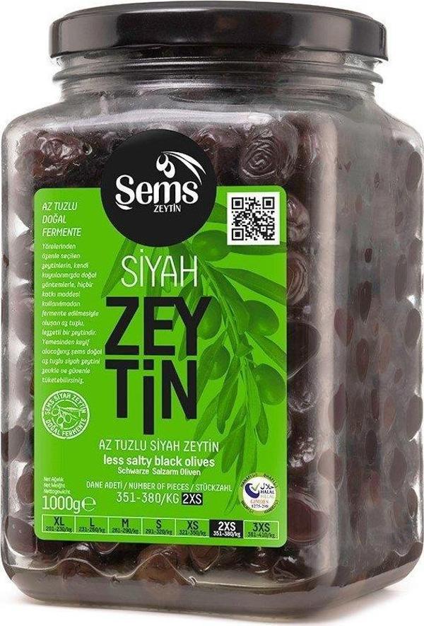 Şems Siyah Zeytin 351-380 Kalibre 1000 gr - Image 1