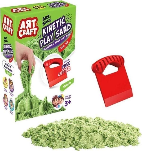 Art Craft Aksesuarlı Yeşil Kinetik Oyun Kumu 500 gr - Image 1