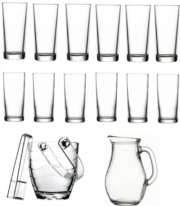Paşabahçe rakı bardak ve 15 prç. rakı bardağı ve buz kovası seti  - Image 1