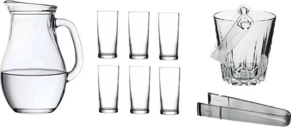 Paşabahçe rakı bardak ve 9 prç. rakı bardağı ve buz kovası seti  - Image 1