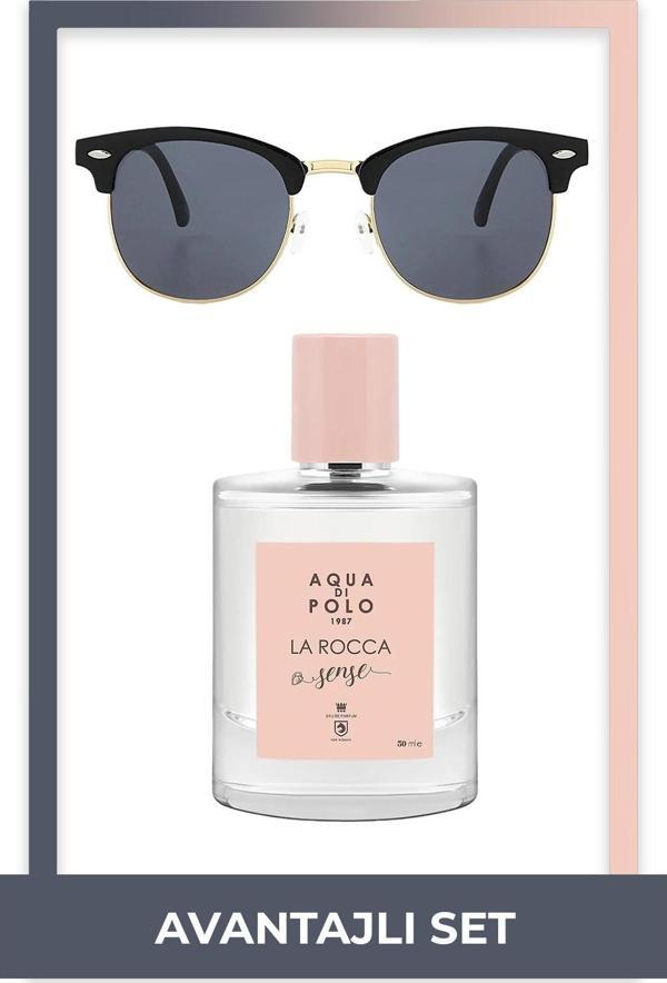 Aqua Di Polo 1987 La Rocca Sense EDP 50 ml Kadın Parfüm & Siyah Gözlük Seti - Image 1